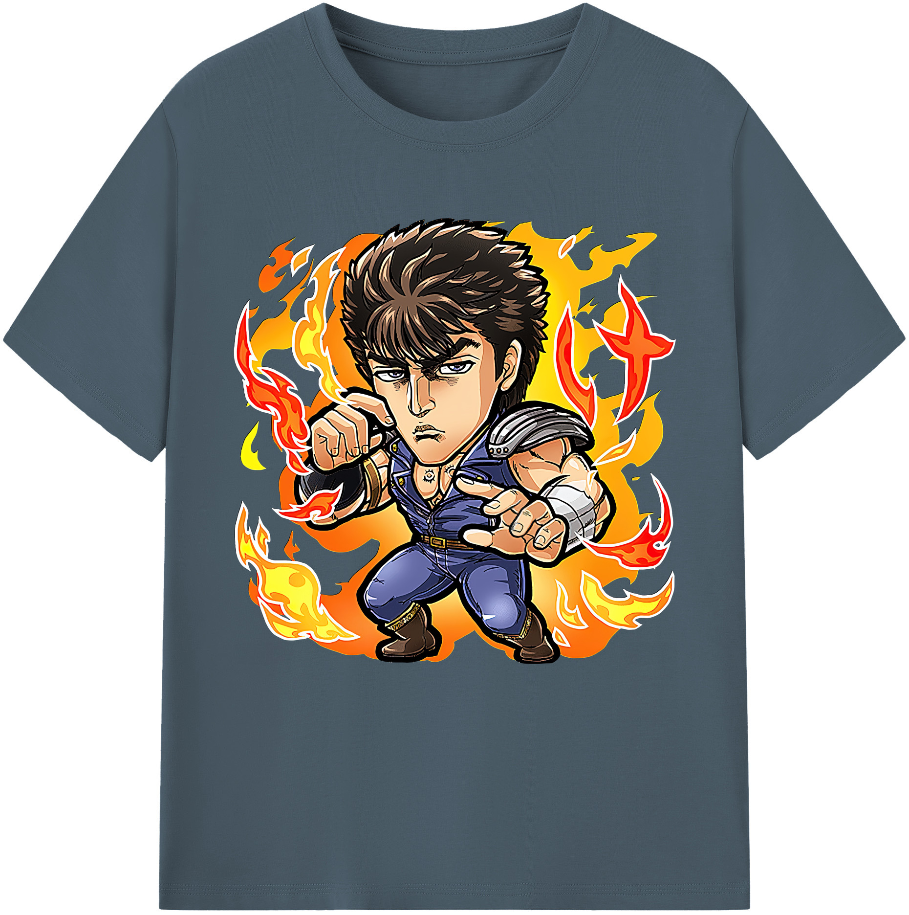 （画像用） 北斗の拳 Fist of the North Star 綿100％半袖Tシャツ（フロントプリント）